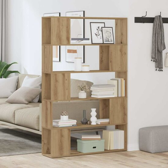 Boekenkast/Kamerscherm 100X24X155 Cm Artisanaal Eikenkleur artisanaal eikenkleurig