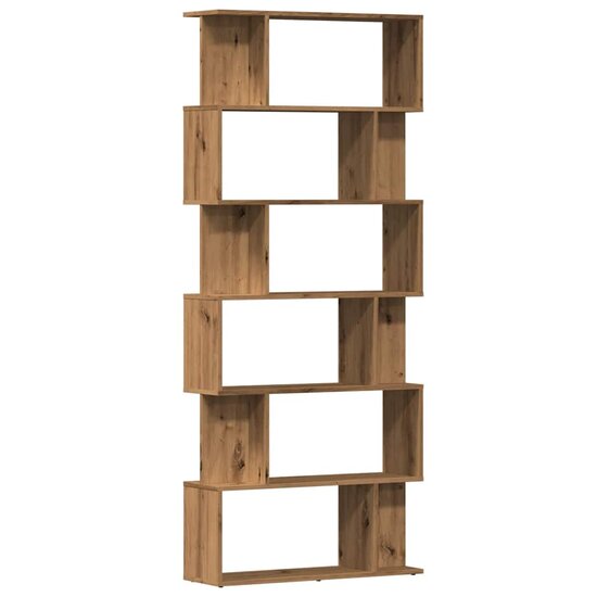 Boekenkast 80X24X192 Cm Bewerkt Hout Artisanaal Eikenkleur artisanaal eikenkleurig