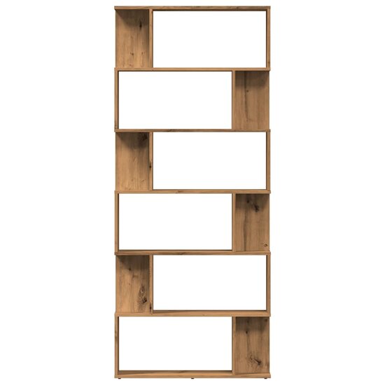 Boekenkast 80X24X192 Cm Bewerkt Hout Artisanaal Eikenkleur artisanaal eikenkleurig