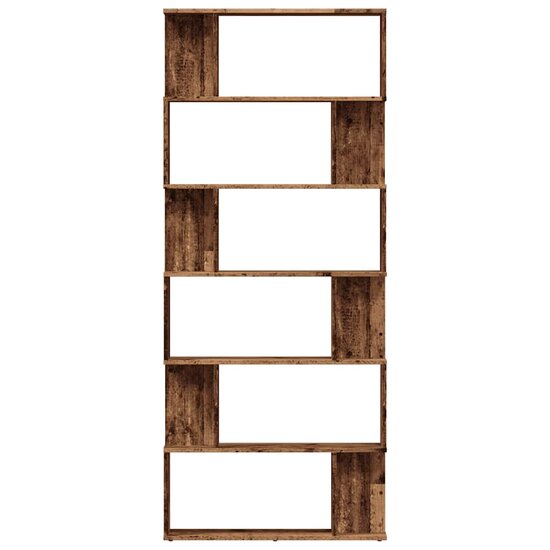Boekenkast 80X24X192 Cm Bewerkt Hout Kleurig Oud hout