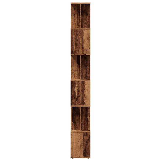 Boekenkast 80X24X192 Cm Bewerkt Hout Kleurig Oud hout