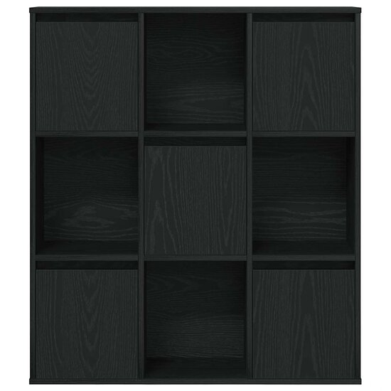 Boekenkast 89X24X101,5 Cm Bewerkt Hout Eikenkleurig Zwart 89 cm 101.5 cm