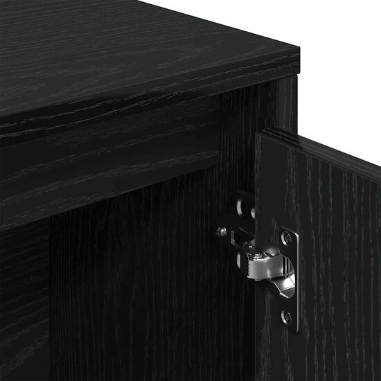 Boekenkast 89X24X101,5 Cm Bewerkt Hout Eikenkleurig Zwart 89 cm 101.5 cm