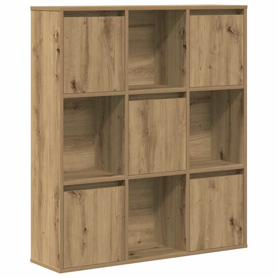 Boekenkast 89X24X101,5 Cm Bewerkt Hout Artisanaal Eikenkleurig 89 cm 101.5 cm