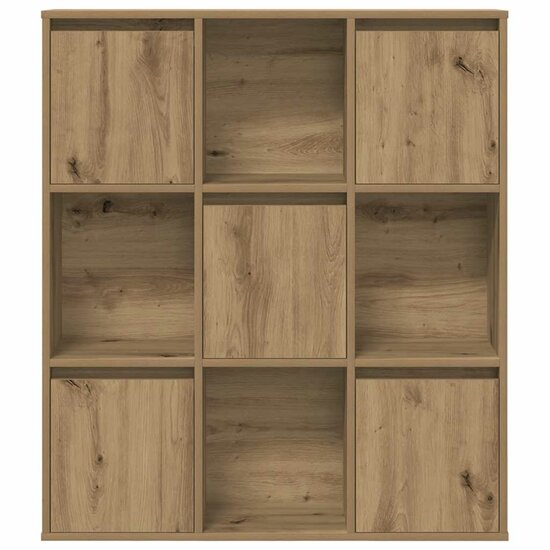 Boekenkast 89X24X101,5 Cm Bewerkt Hout Artisanaal Eikenkleurig 89 cm 101.5 cm