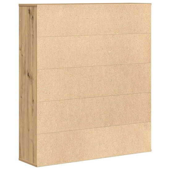 Boekenkast 89X24X101,5 Cm Bewerkt Hout Artisanaal Eikenkleurig 89 cm 101.5 cm