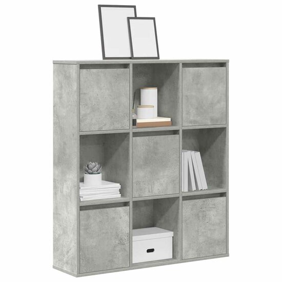 Boekenkast 89X24X101,5 Cm Bewerkt Hout Betongrijs 89 cm 101.5 cm