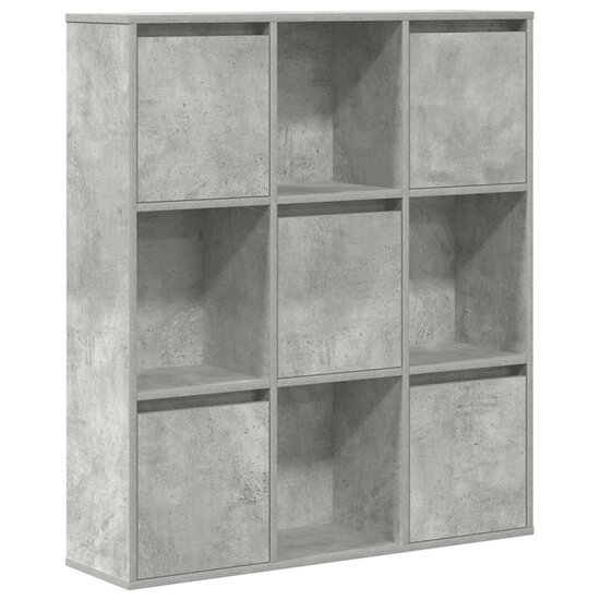 Boekenkast 89X24X101,5 Cm Bewerkt Hout Betongrijs 89 cm 101.5 cm