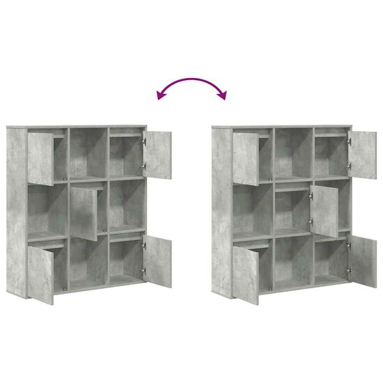 Boekenkast 89X24X101,5 Cm Bewerkt Hout Betongrijs 89 cm 101.5 cm