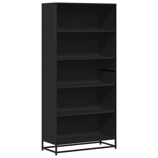 Boekenkast 80,5X35X170,5 Cm Bewerkt Hout Zwart 80.5 cm 170.5 cm