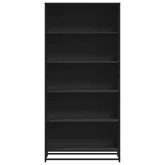 Boekenkast 80,5X35X170,5 Cm Bewerkt Hout Zwart 80.5 cm 170.5 cm