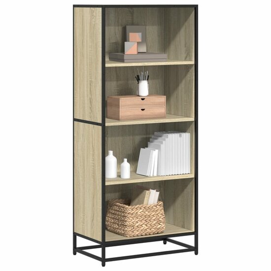 Boekenkast 60X35X Bewerkt Hout Kleurig Sonoma Eiken 60 cm 139 cm