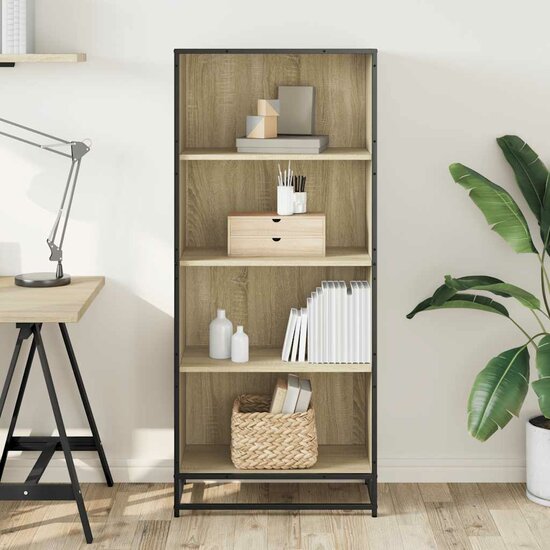 Boekenkast 60X35X Bewerkt Hout Kleurig Sonoma Eiken 60 cm 139 cm