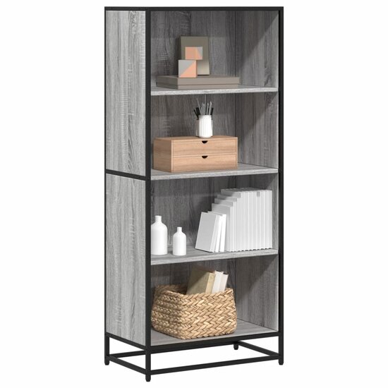 Boekenkast 60X35X Bewerkt Hout Eikenkleurig Grijs Sonoma 60 cm 139 cm