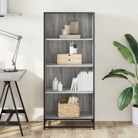 Boekenkast 60X35X Bewerkt Hout Eikenkleurig Grijs Sonoma 60 cm 139 cm