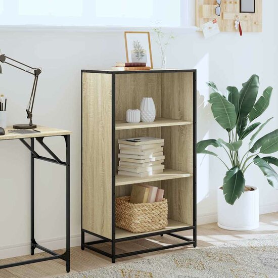 Boekenkast 60X35X107,5 Cm Bewerkt Hout Kleurig Sonoma Eiken 60 cm 107.5 cm