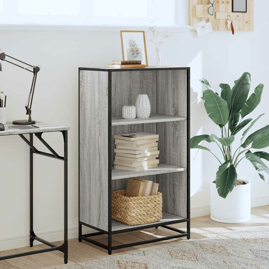 Boekenkast 60X35X107,5 Cm Bewerkt Hout Eikenkleur Grijs Sonoma 60 cm 107.5 cm