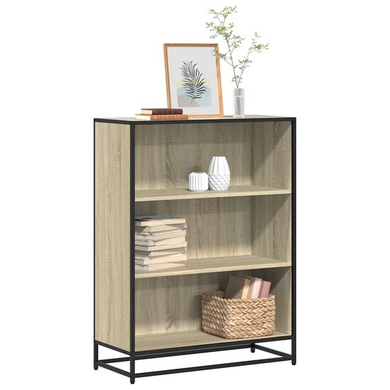 Boekenkast 80,5X35X107,5 Cm Bewerkt Hout Kleurig Sonoma Eiken 80.5 cm 107.5 cm