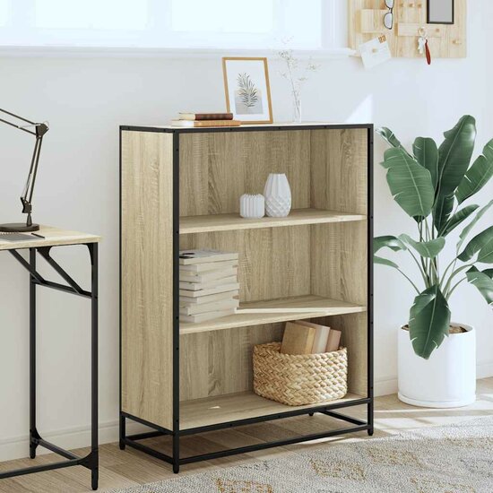 Boekenkast 80,5X35X107,5 Cm Bewerkt Hout Kleurig Sonoma Eiken 80.5 cm 107.5 cm