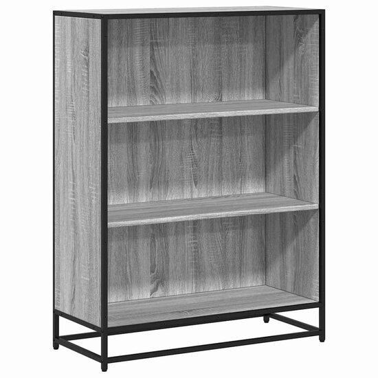 Boekenkast 80,5X35X107,5Cm Bewerkt Hout Eikenkleur Grijs Sonoma 80.5 cm 107.5 cm
