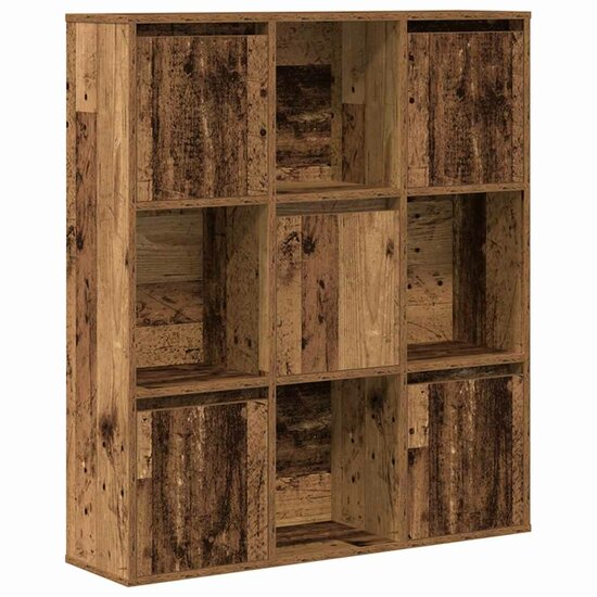 Boekenkast 89X24X101,5 Cm Bewerkt Hout Kleurig Oud Hout 89 cm 101.5 cm