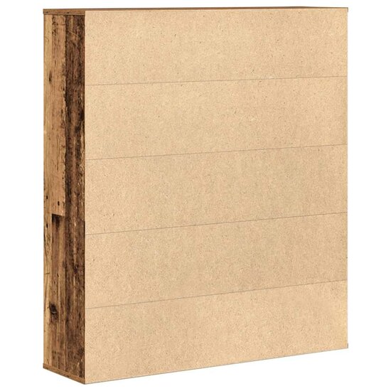 Boekenkast 89X24X101,5 Cm Bewerkt Hout Kleurig Oud Hout 89 cm 101.5 cm