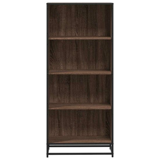 Boekenkast 60x35x139 cm bewerkt hout bruin eikenkleurig