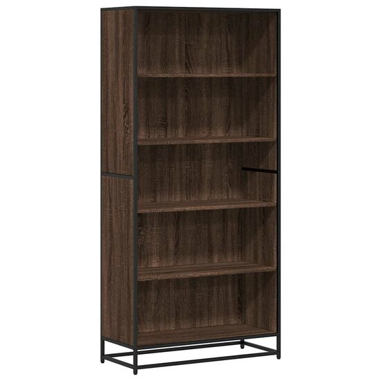 Boekenkast 80,5x35x170,5 cm bewerkt hout bruin eikenkleurig