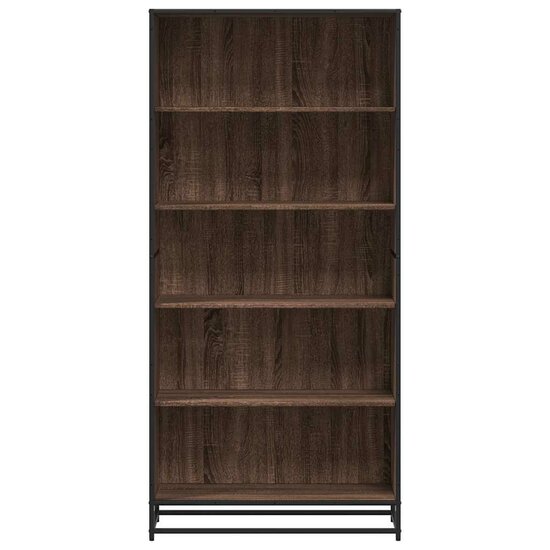 Boekenkast 80,5x35x170,5 cm bewerkt hout bruin eikenkleurig
