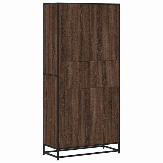 Boekenkast 80,5x35x170,5 cm bewerkt hout bruin eikenkleurig
