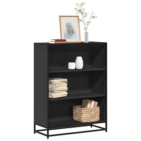 Boekenkast 80,5x35x107,5 cm bewerkt hout zwart