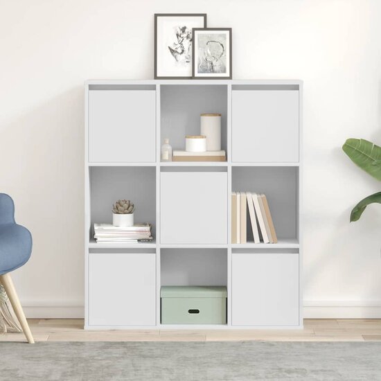 Boekenkast 89x24x101,5 cm bewerkt hout wit