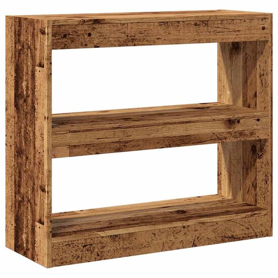 Boekenkast/kamerscherm 80x30x72 cm oud houtkleurig