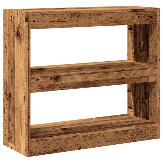 Boekenkast/kamerscherm 80x30x72 cm oud houtkleurig