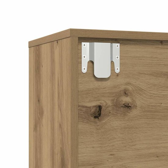 Boekenkasten 3 st bewerkt hout artisanaal eikenkleur