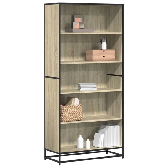 Boekenkast 80,5X35X170,5 Cm Bewerkt Hout Kleurig Sonoma Eiken 80.5 cm 170.5 cm