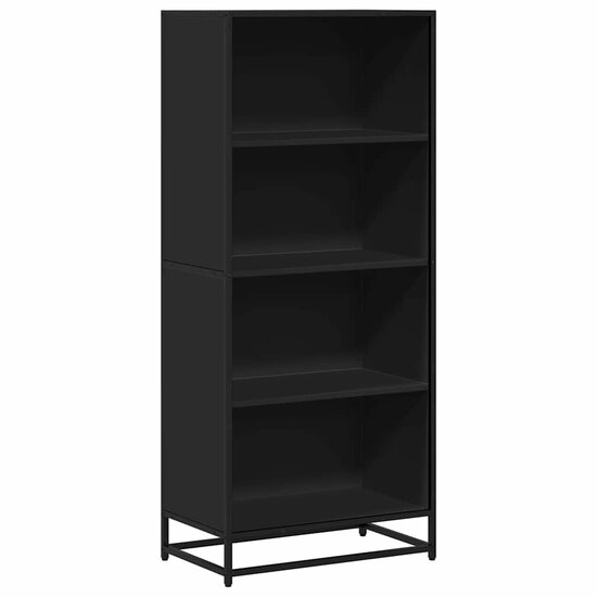 Boekenkast 60X35X Bewerkt Hout Zwart 60 cm 139 cm