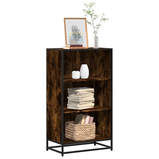 Boekenkast 60X35X107,5 Cm Bewerkt Hout Kleurig Gerookt Eiken 60 cm 107.5 cm