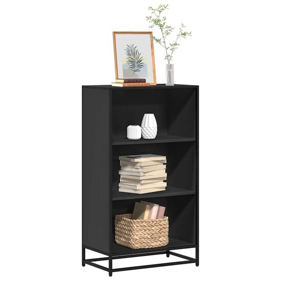 Boekenkast 60X35X107,5 Cm Bewerkt Hout Zwart 60 cm 107.5 cm