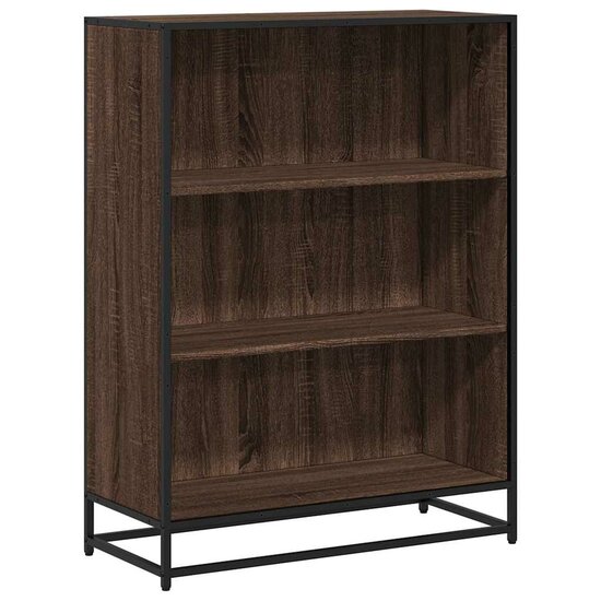 Boekenkast 80,5X35X107,5 Cm Bewerkt Hout Bruin Eikenkleur 80.5 cm 107.5 cm