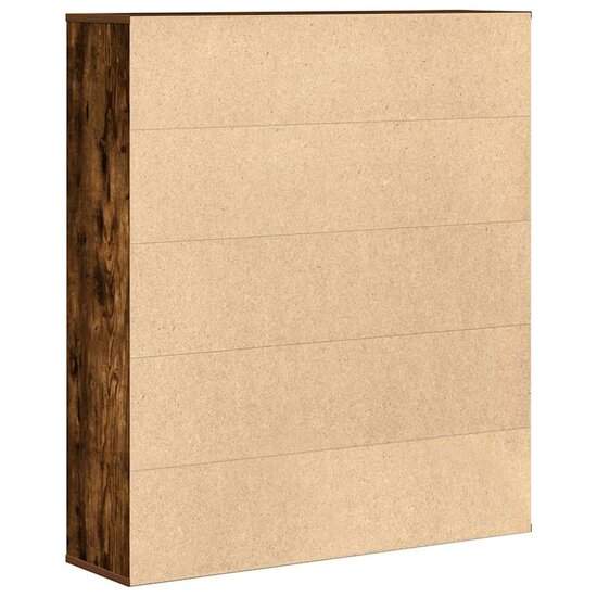 Boekenkast 89X24X101,5 Cm Bewerkt Hout Kleurig Gerookt Eiken 89 cm 101.5 cm