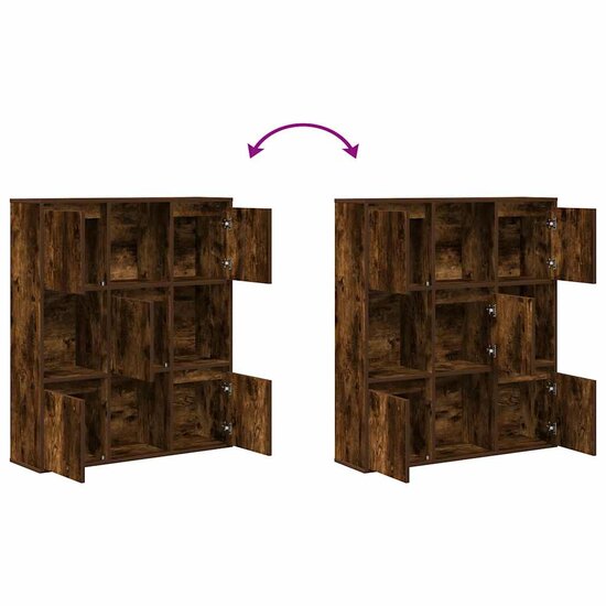 Boekenkast 89X24X101,5 Cm Bewerkt Hout Kleurig Gerookt Eiken 89 cm 101.5 cm