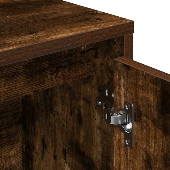 Boekenkast 89X24X101,5 Cm Bewerkt Hout Kleurig Gerookt Eiken 89 cm 101.5 cm