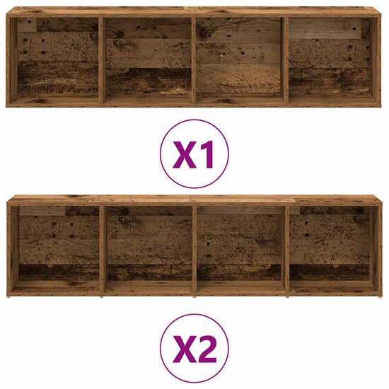 Boekenkasten Bewerkt Hout Kleurig Oud hout