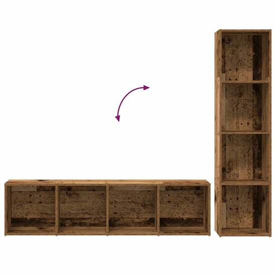Boekenkasten Bewerkt Hout Kleurig Oud hout