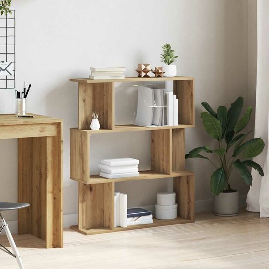 Boekenkast 80X24X96 Cm Bewerkt Hout Artisanaal Eikenkleur artisanaal eikenkleurig