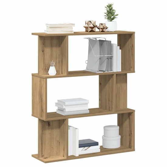 Boekenkast 80X24X96 Cm Bewerkt Hout Artisanaal Eikenkleur artisanaal eikenkleurig
