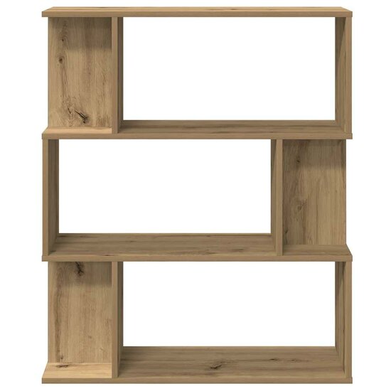 Boekenkast 80X24X96 Cm Bewerkt Hout Artisanaal Eikenkleur artisanaal eikenkleurig