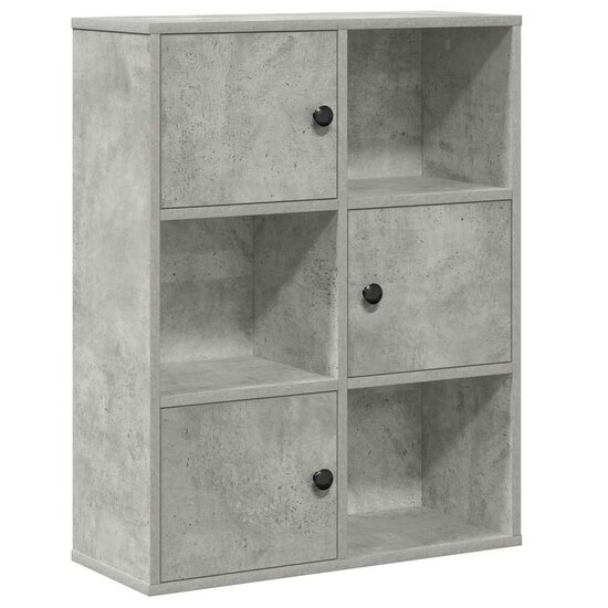 Boekenkast 60X24X76,5 Cm Bewerkt Hout Betongrijs 60 cm 76.5 cm