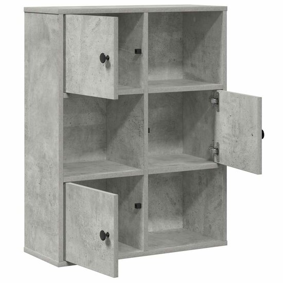 Boekenkast 60X24X76,5 Cm Bewerkt Hout Betongrijs 60 cm 76.5 cm
